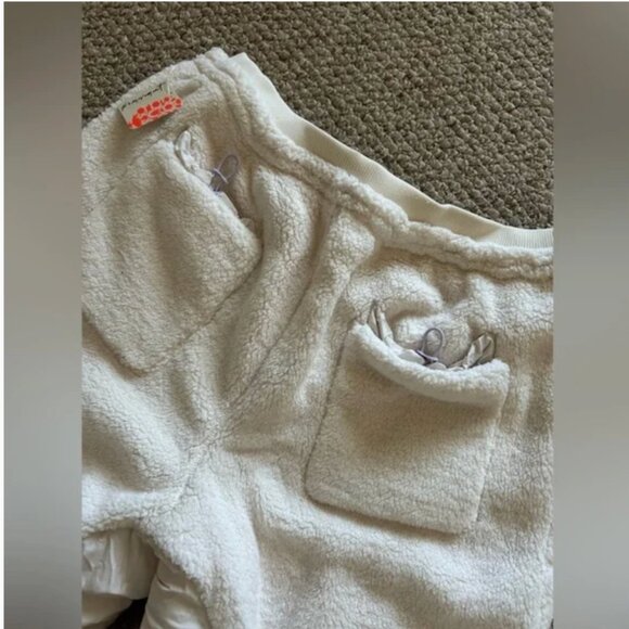 Free People NWT Sundown Fleece Joggers Wide Leg Pants FP Movement Ivory size XL - Picture 8 of 13